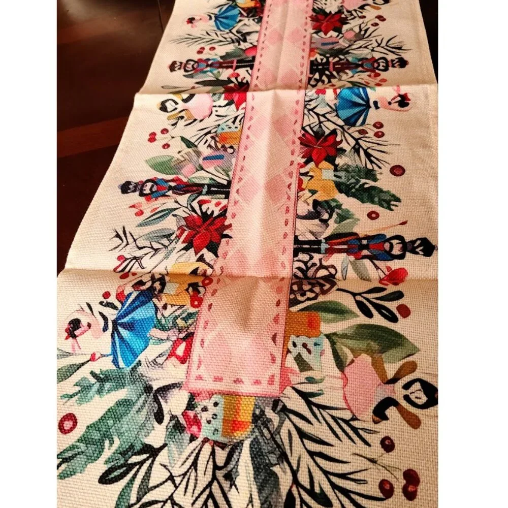 Nutcracker Table Runner Halloween Decor Decorative Cloth Holiday Decoration 72